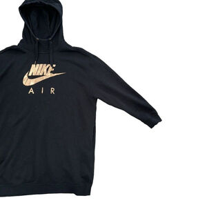 Nike Womens Essential Dress Oversized Long Sleeve Hooded Pockets Black Small (S)